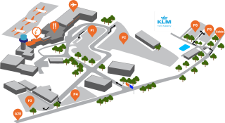Overzicht van het parkeerterrein van Groningen Airport Eelde